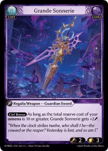 Grande Sonnerie (22), Distorted Reflections Starter Decks — Grand Archive card price