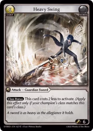Heavy Swing (27), Distorted Reflections Starter Decks — Grand Archive card price