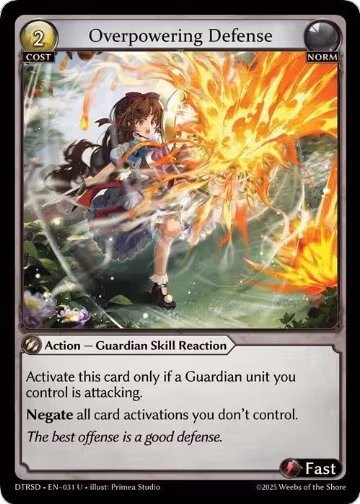 Overpowering Defense (31), Distorted Reflections Starter Decks — Grand Archive card price