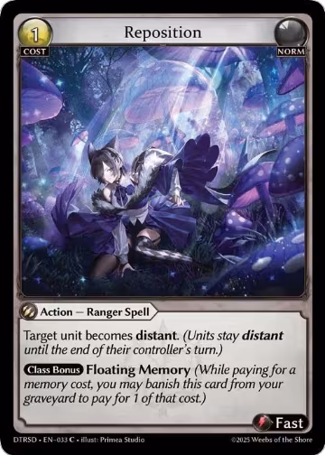 Reposition (33), Distorted Reflections Starter Decks — Grand Archive card price