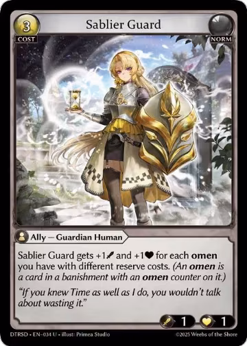Sablier Guard (34), Distorted Reflections Starter Decks — Grand Archive card price
