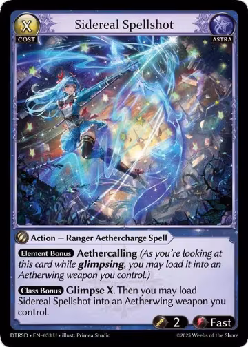 Sidereal Spellshot (53), Distorted Reflections Starter Decks — Grand Archive card price