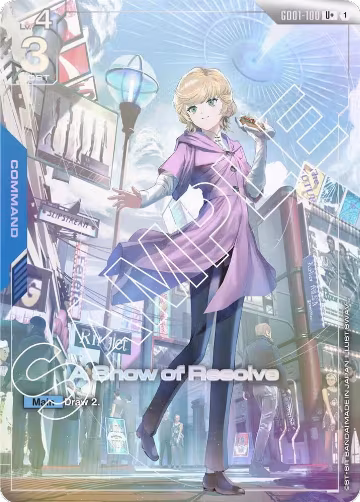 A Show of Resolve (U+) (GD01-100), Newtype Rising — Gundam card price