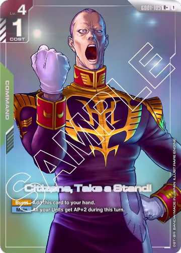 Citizens, Take a Stand! (R+) (GD01-105), Newtype Rising — Gundam card price