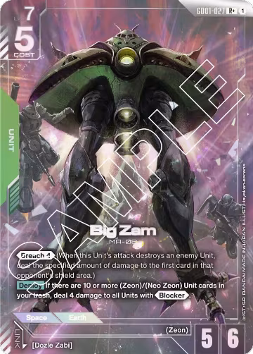 Big Zam (R+) (GD01-027), Newtype Rising — Gundam card price