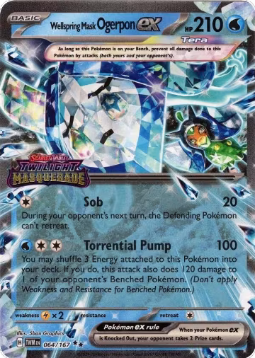 Wellspring Mask Ogerpon ex (Twilight Masquerade Stamp) (064/167), Miscellaneous Cards & Products — Pokémon card price