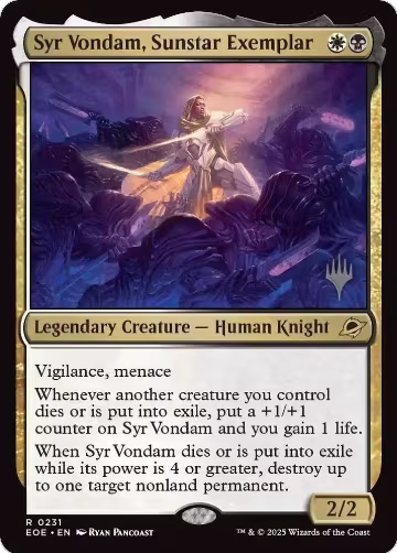 Syr Vondam, Sunstar Exemplar (231), Promo Pack: Edge of Eternities — Magic card price