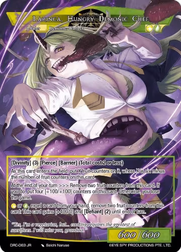 First-Class Cook, Larinca // Larinca, Hungry Demonic Chef (DRC-063 JR), Descent into the Raven's Catacombs — Force of Will card price