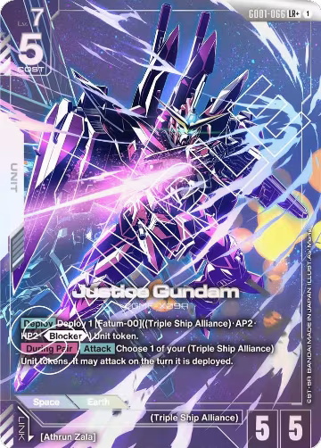 Justice Gundam (LR+) (GD01-066), Newtype Rising — Gundam card price