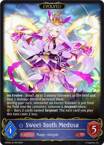 Sweet-Tooth Medusa (Evolved) (GFD02-011EN), Treacherous Ambitions — Shadowverse card price