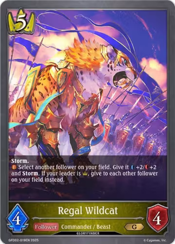 Regal Wildcat (GFD02-019EN), Treacherous Ambitions — Shadowverse card price