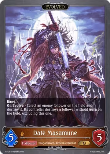 Date Masamune (Evolved) (GFD02-021EN), Treacherous Ambitions — Shadowverse card price