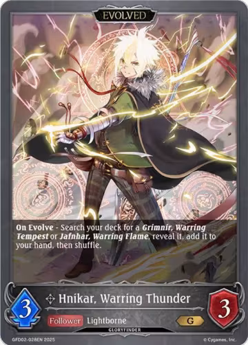 Hnikar, Warring Thunder (Evolved) (GFD02-028EN), Treacherous Ambitions — Shadowverse card price