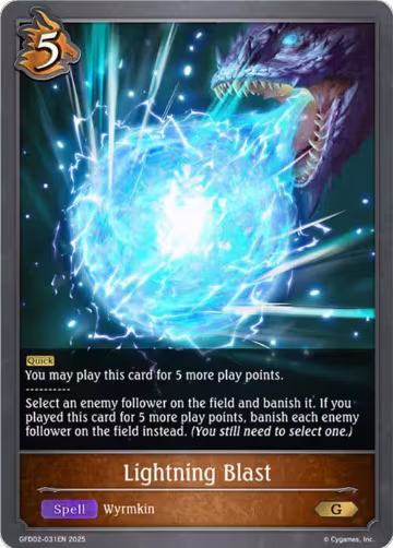 Lightning Blast (GFD02-031EN), Treacherous Ambitions — Shadowverse card price