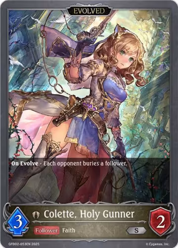Colette, Holy Gunner (Evolved) (GFD02-053EN), Treacherous Ambitions — Shadowverse card price