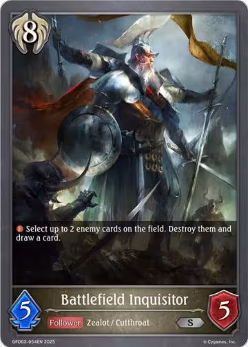 Battlefield Inquisitor (GFD02-054EN), Treacherous Ambitions — Shadowverse card price
