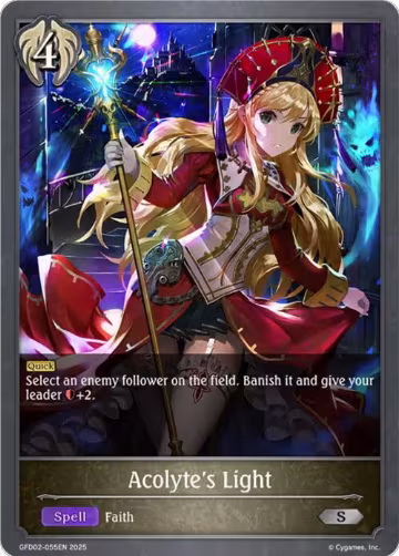 Acolyte's Light (GFD02-055EN), Treacherous Ambitions — Shadowverse card price