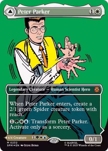 Peter Parker (0232) (Borderless) (232), Marvel's Spider-Man — Magic card price
