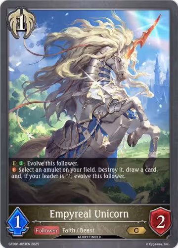 Empyreal Unicorn (GFD01-023EN), Luxheart Legends — Shadowverse card price