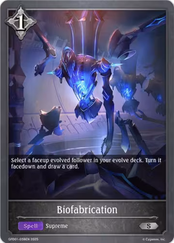 Biofabrication (GFD01-059EN), Luxheart Legends — Shadowverse card price