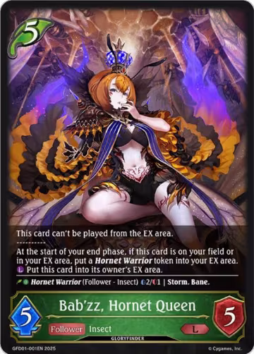 Bab'zz, Hornet Queen (GFD01-001EN), Luxheart Legends — Shadowverse card price