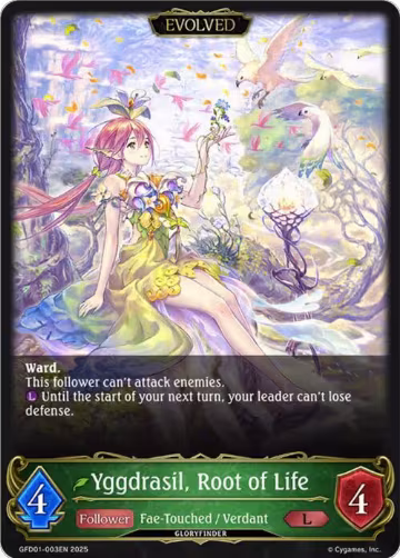Yggdrasil, Root of Life (Evolved) (GFD01-003EN), Luxheart Legends — Shadowverse card price