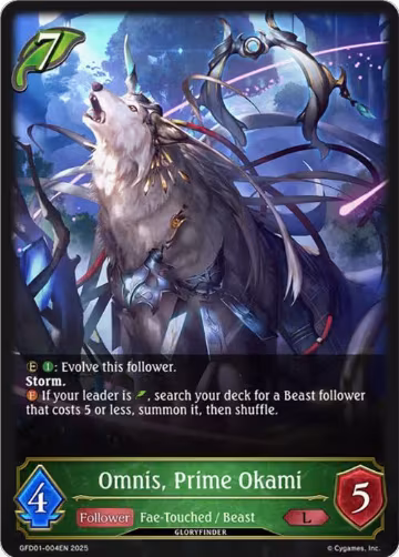Omnis, Prime Okami (GFD01-004EN), Luxheart Legends — Shadowverse card price