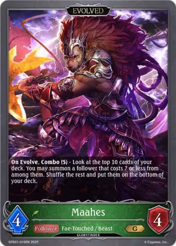 Maahes (Evolved) (GFD01-019EN), Luxheart Legends — Shadowverse card price