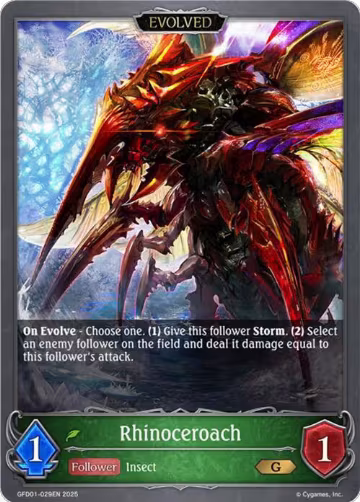 Rhinoceroach (Evolved) (GFD01-029EN), Luxheart Legends — Shadowverse card price