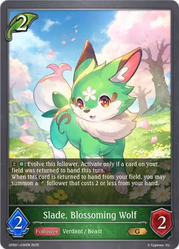 Slade, Blossoming Wolf (GFD01-030EN), Luxheart Legends — Shadowverse card price