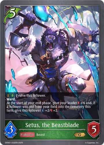 Setus, the Beastblade (GFD01-032EN), Luxheart Legends — Shadowverse card price