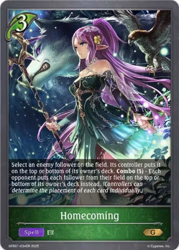 Homecoming (GFD01-034EN), Luxheart Legends — Shadowverse card price