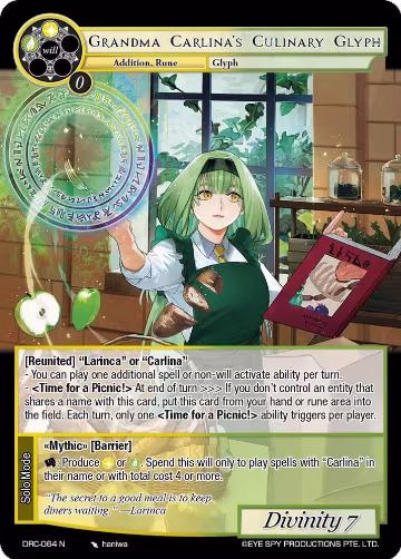 Grandma Carlina's Culinary Glyph (DRC-064 N), Descent into the Raven's Catacombs — Force of Will card price