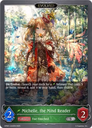 Michelle, the Mind Reader (Evolved) (GFD01-044EN), Luxheart Legends — Shadowverse card price