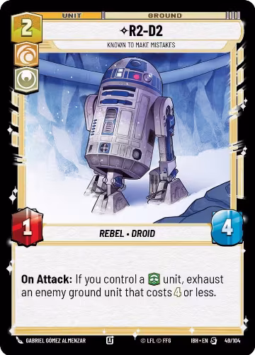 R2-D2 - Known to Make Mistakes (49/104) (49/104), Intro Battle: Hoth — Star Wars card price