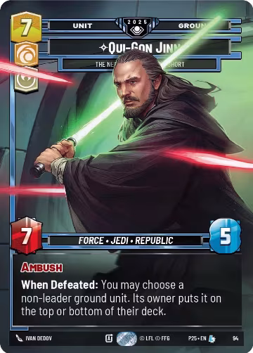 Qui-Gon Jinn - The Negotiations Will Be Short (94), Organized Play Promos — Star Wars card price