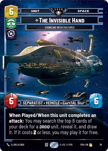 The Invisible Hand - Crawling With Vultures (78), Organized Play Promos — Star Wars card price