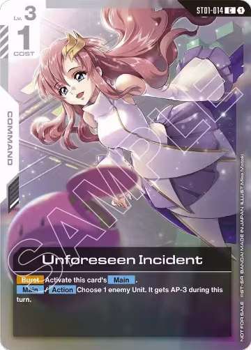 Unforeseen Incident (Store Tournament Participant Pack 01) (ST01-014), Gundam Promotional Cards — Gundam card price