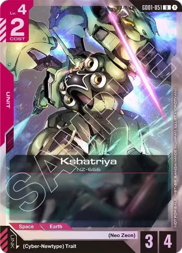 Kshatriya (GD01-051) (Store Tournament Participant Pack 01) (GD01-051), Gundam Promotional Cards — Gundam card price