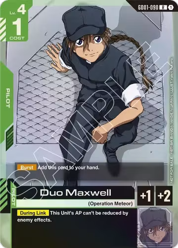 Duo Maxwell (Store Tournament Participant Pack 01) (GD01-090), Gundam Promotional Cards — Gundam card price