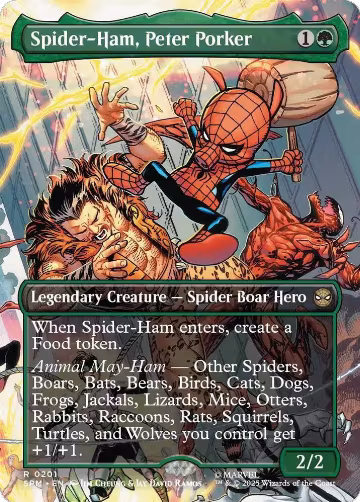 Spider-Ham, Peter Porker (Borderless) (201), Marvel's Spider-Man — Magic card price