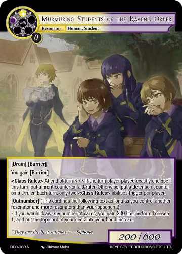 Murmuring Students of the Raven's Order (DRC-068 N), Descent into the Raven's Catacombs — Force of Will card price