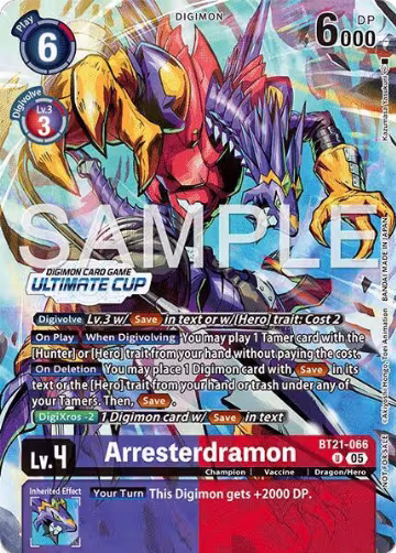 Arresterdramon (Ultimate Cup 25-26 Season 2) (BT21-066 U), World Convergence — Digimon card price