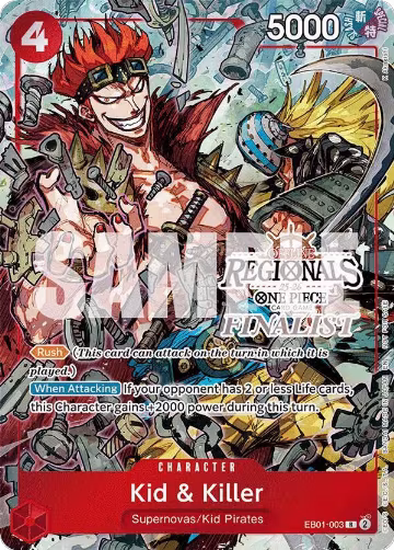 Kid & Killer (Offline Regional Finalist Card Set 2025 Vol.2) (EB01-003), One Piece Promotion Cards — One Piece card price