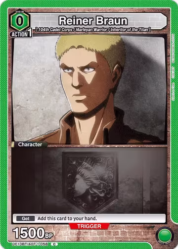 Reiner Braun (058) (Box Topper Foil) (UE10BT/AOT-1-058), Attack on Titan — Union Arena card price