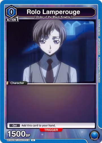 Rolo Lamperouge (014) (Box Topper Foil) (UEX03BT/CGH-2-014), UEX03BT: CODE GEASS: Lelouch of the Rebellion Vol.2 — Union Arena card price
