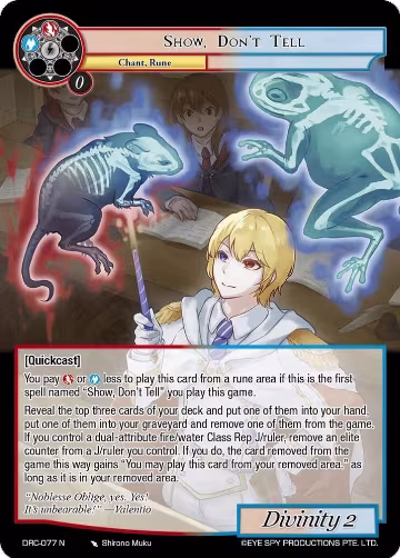 Show, Don't Tell (DRC-077 N), Descent into the Raven's Catacombs — Force of Will card price