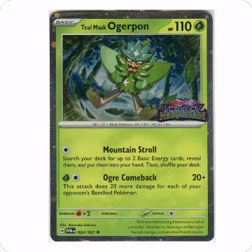 Teal Mask Ogerpon (Twilight Masquerade Stamp) (024/167), Miscellaneous Cards & Products — Pokémon card price