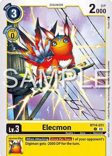Elecmon (BT14-031) (Time Stranger Demo Deck) (BT14-031 C), Digimon Demo Deck Exclusive Cards — Digimon card price