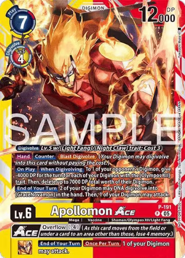 Apollomon ACE (Time Stranger Demo Deck) (P-191 P), Digimon Demo Deck Exclusive Cards — Digimon card price